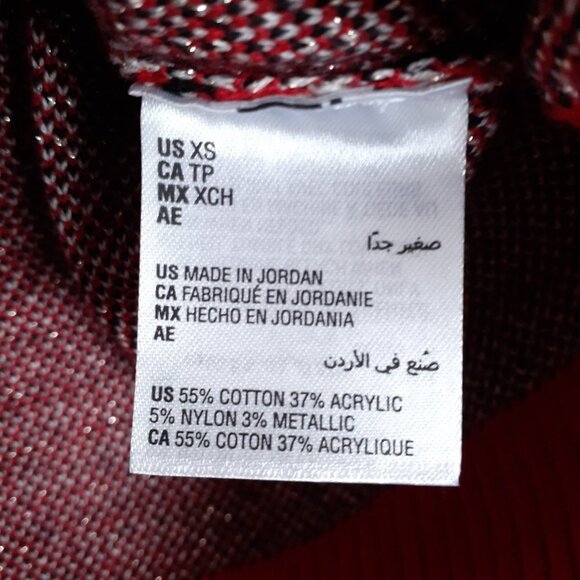 Charter Club Sweater XS Red Black Plaid Christmas 200A - Picture 3 of 5